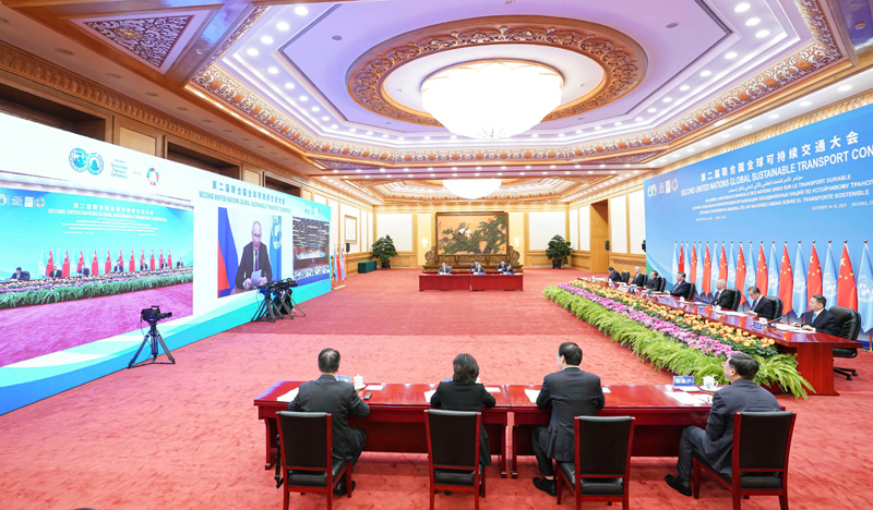  习近平出席第二届联合国全球可持续交通大会开幕式并发表主旨讲话